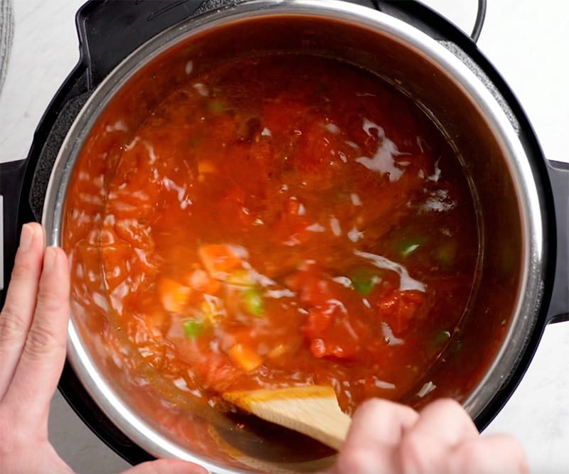 Stir in tomatoes into the soup