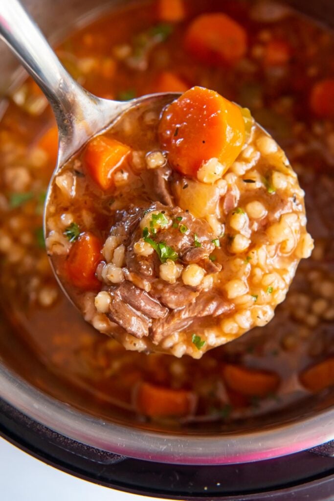 Instant Pot Beef Barley Soup