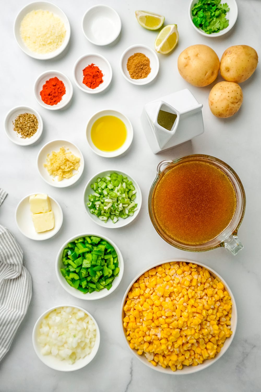 Ingredients for street corn soup