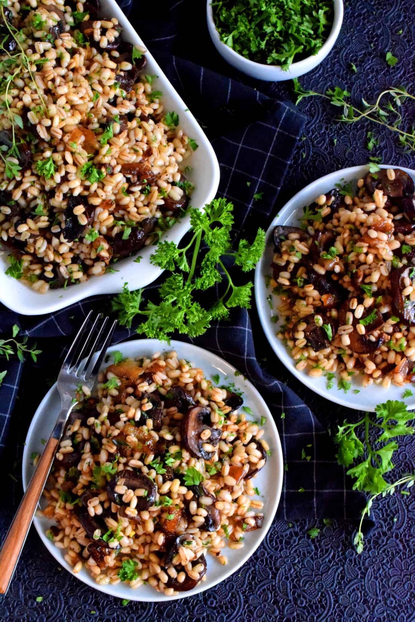 Warm Mushroom and Barley Salad