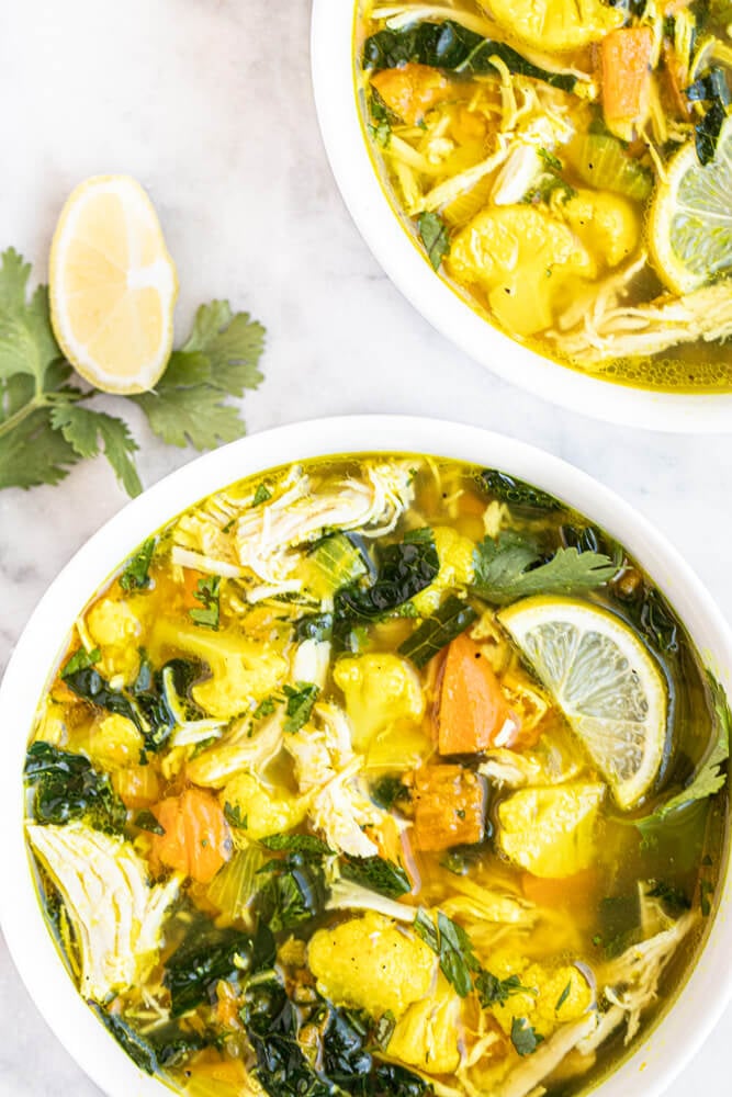 Turmeric ginger chicken soup