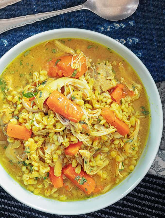 Instant Pot Barley and Chicken Soup