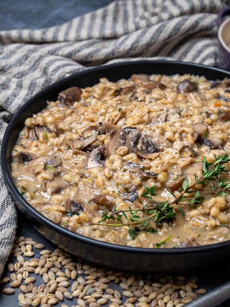 Instant Pot Barley Risotto with Mushrooms