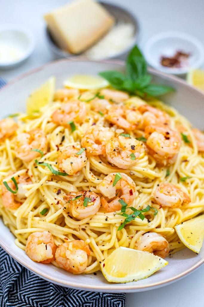 Instant Pot Spaghetti With Shrimp Scampi