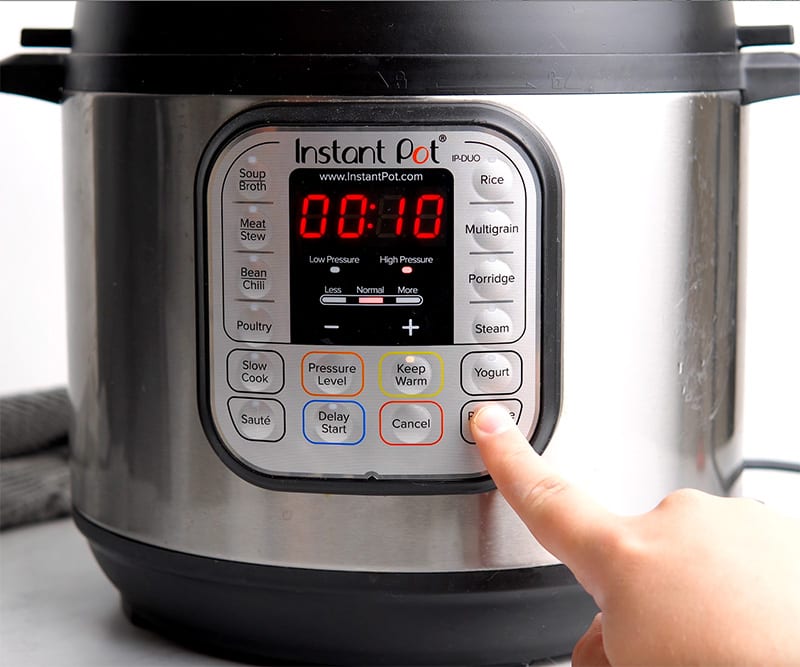 Set the Instant Pot to 10 minutes on HIGH with Natural Release (or at least 10 minutes of NPR).