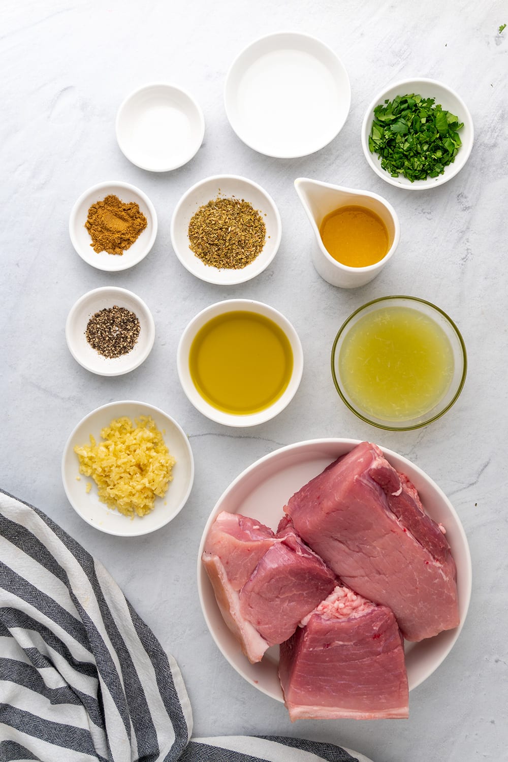 Ingredients for Instant Pot Mojo Pork & Cuban Sandwiches