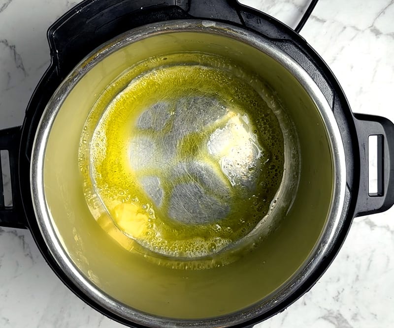 melt butter and oil in the pot