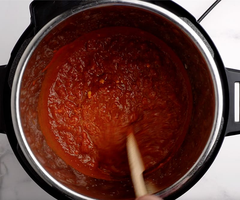 Mix tomato base sauce