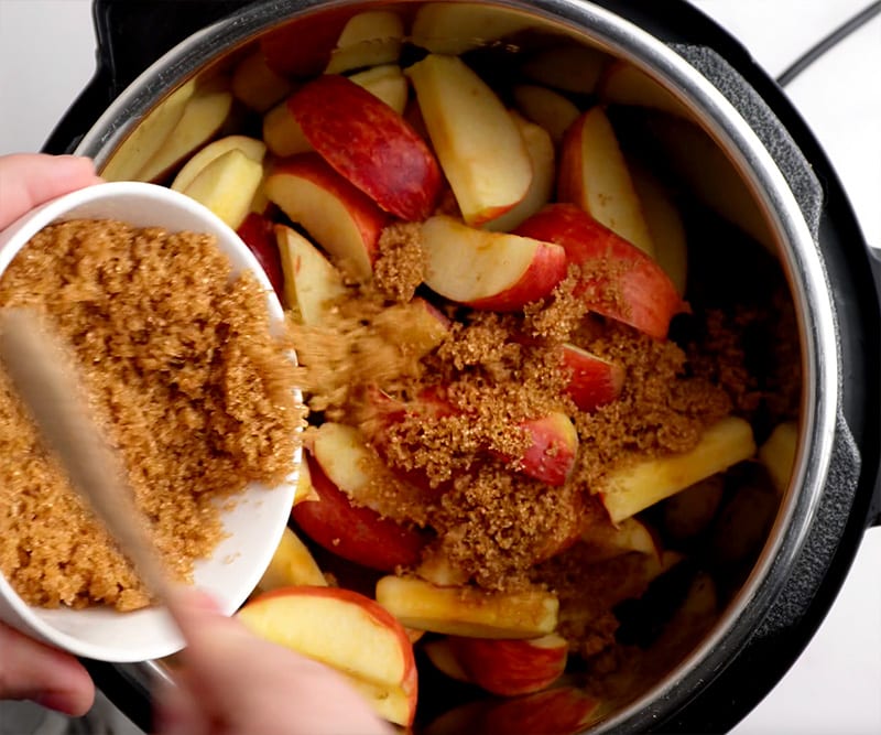 add apples and brown sugar