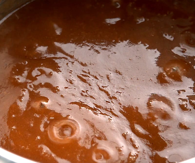 Reducing apple butter puree