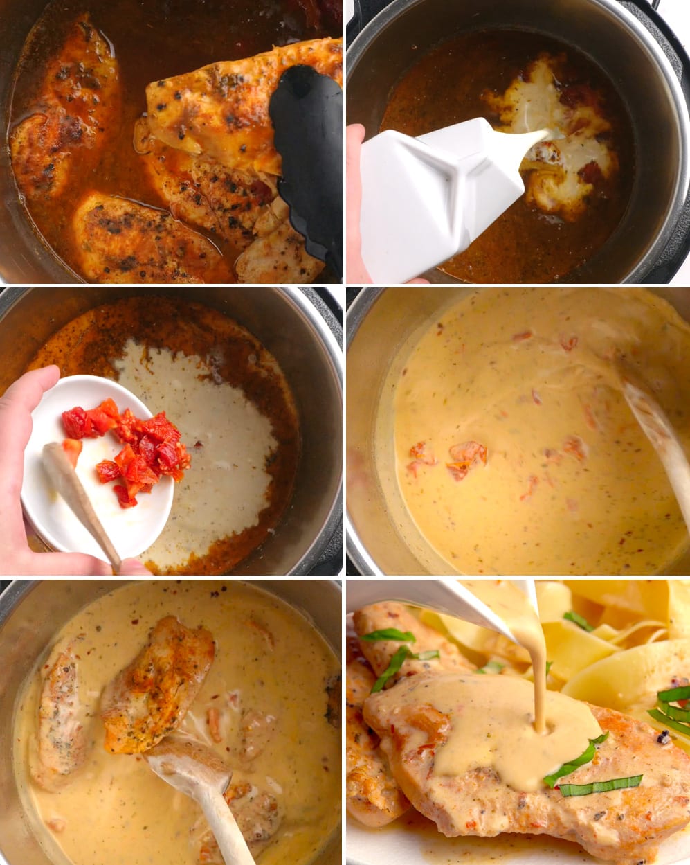Finishing the marry me chicken sauce after pressure cooking the chicken