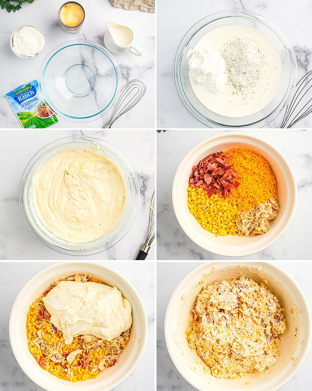 how to make tater tot casserole collage image with steps 1