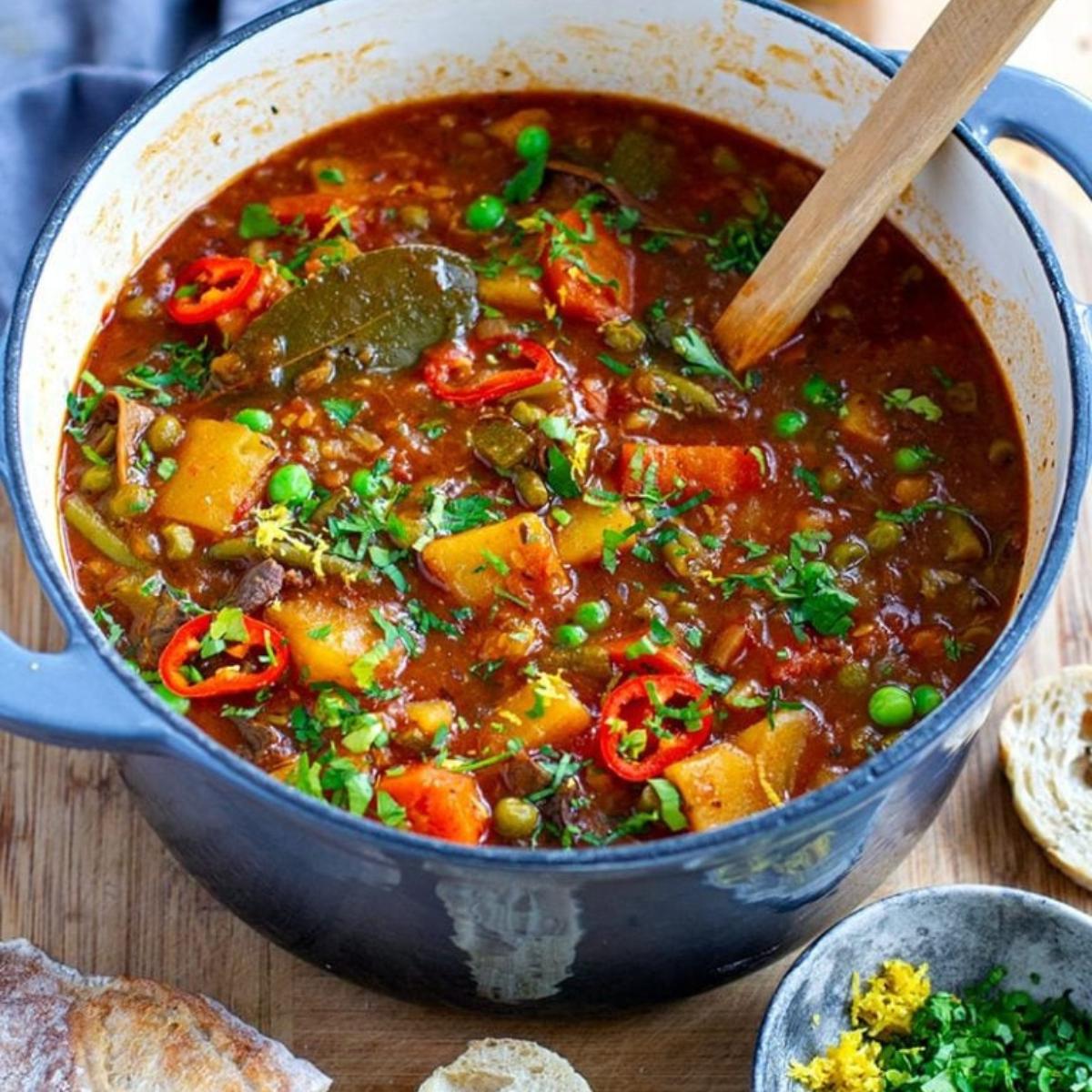 A hearty and flavorful Best Vegetable Stew with a mix of seasonal vegetables, beans, and aromatic herbs, simmered in a savory vegetable broth for a satisfying vegan meal.







