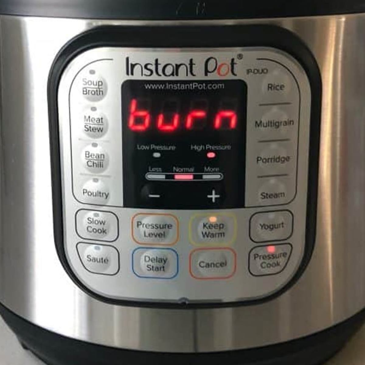 instant pot burn message