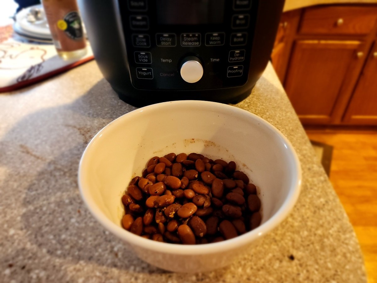 a bowl of beans near the Instant Pot Duo Crisp