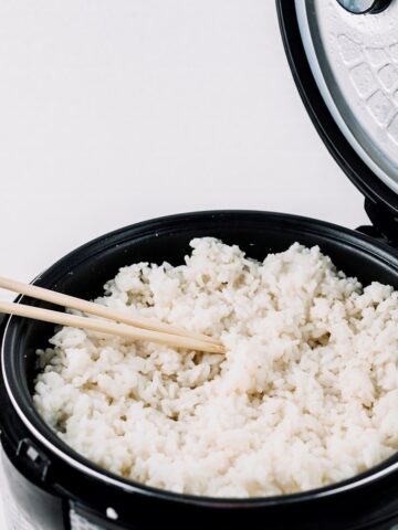 rice in a tiger rice cooker