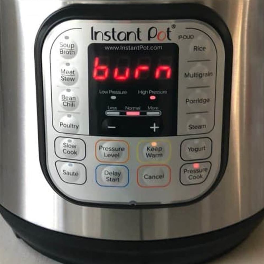 burn message on Instant Pot