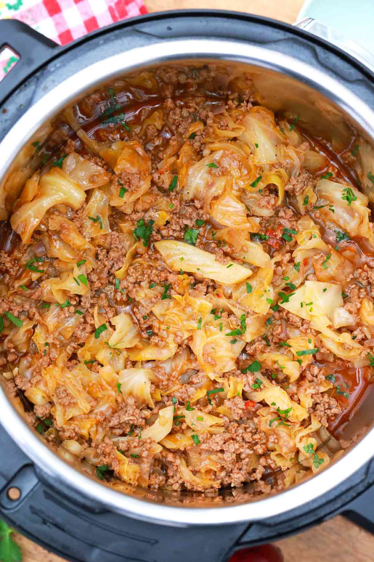 Instant Pot Cabbage Stew With Ground Beef