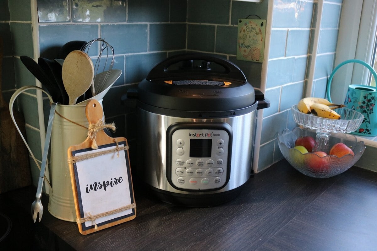 instant pot air fryer on kitchen counter