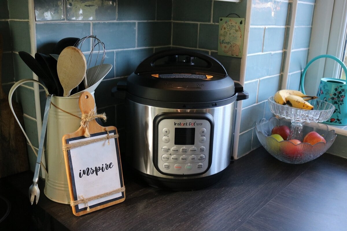 instant pot air fryer on the table