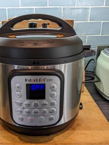 instant pot air fryer on the table