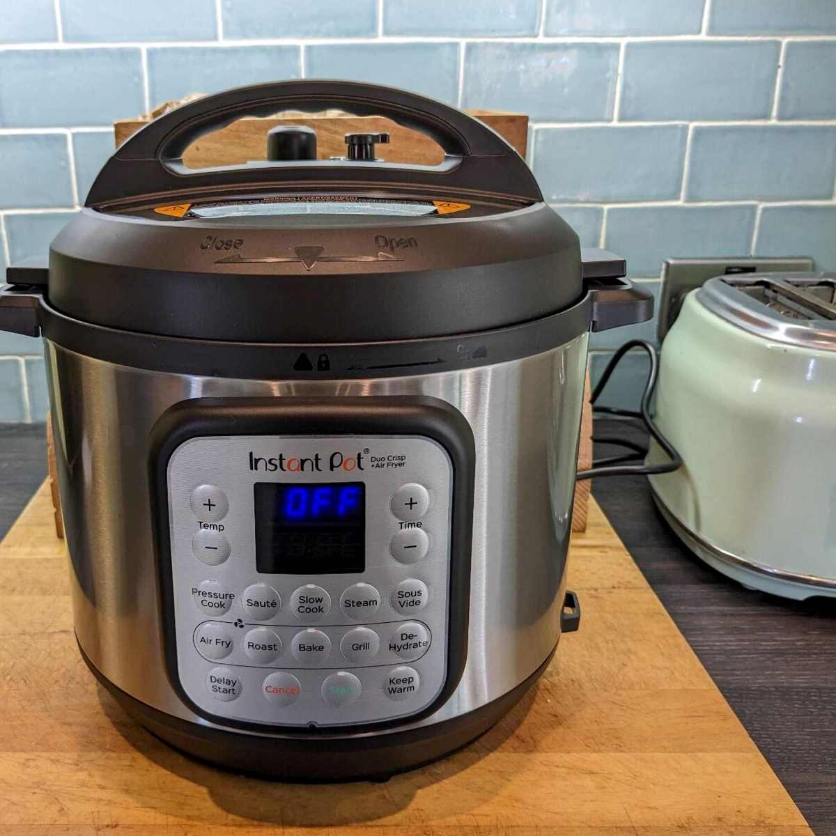 instant pot air fryer on the table