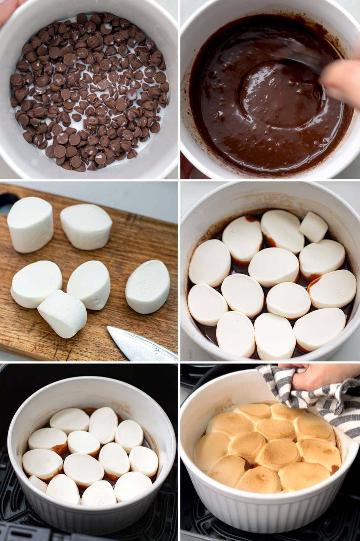 how to make air fryer smores dip - step by step