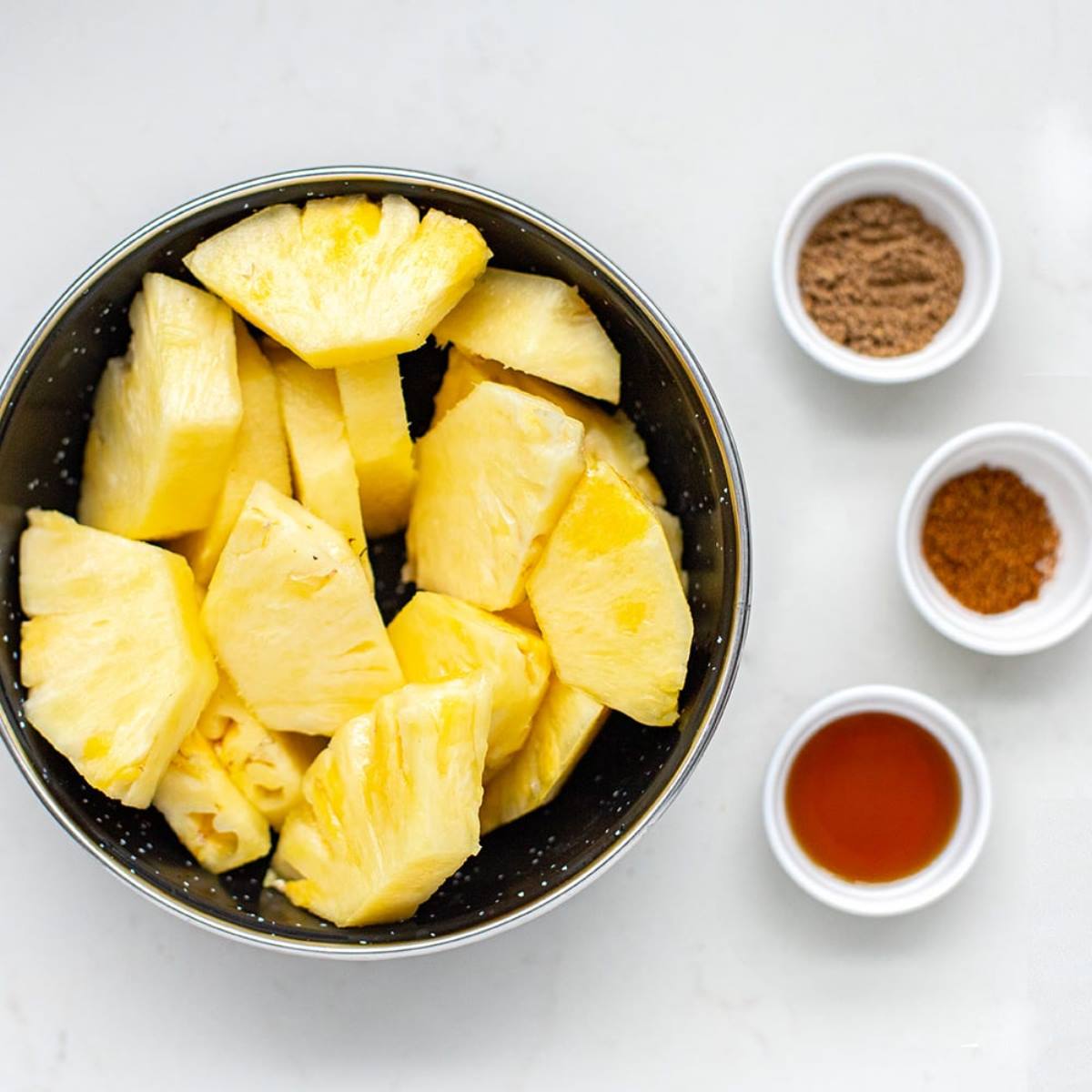 ingredients for savory air fried pineapple