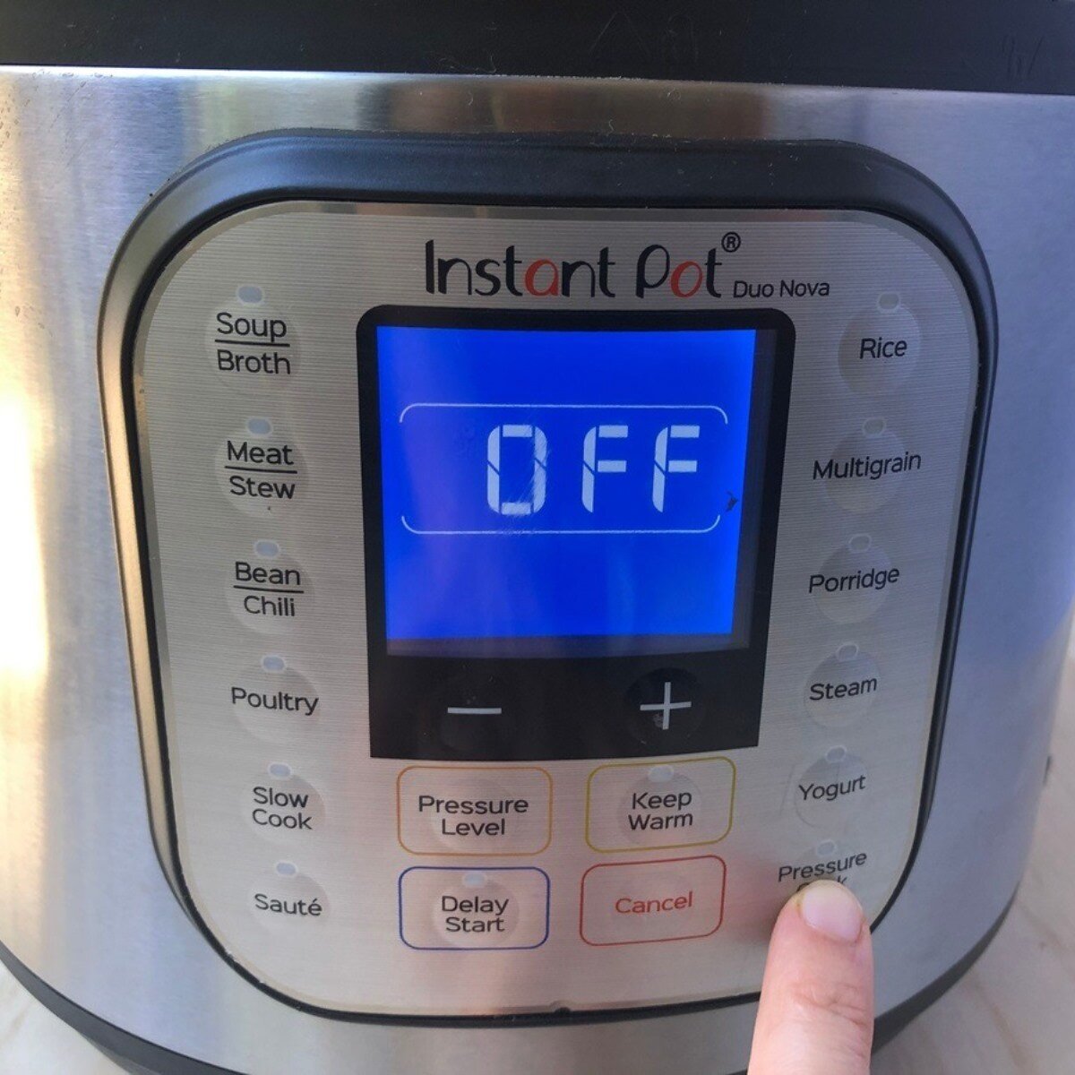 turning off instant pot