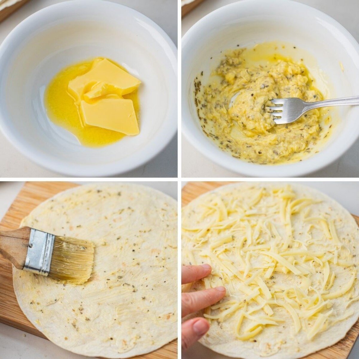 steps how to make tortilla garlic bread air fryer