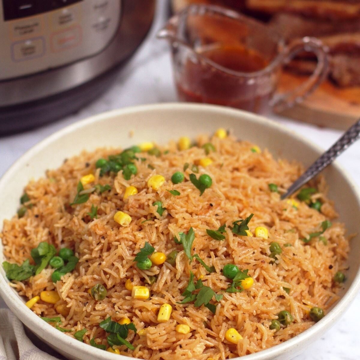 BBQ brisket rice and an instant pot