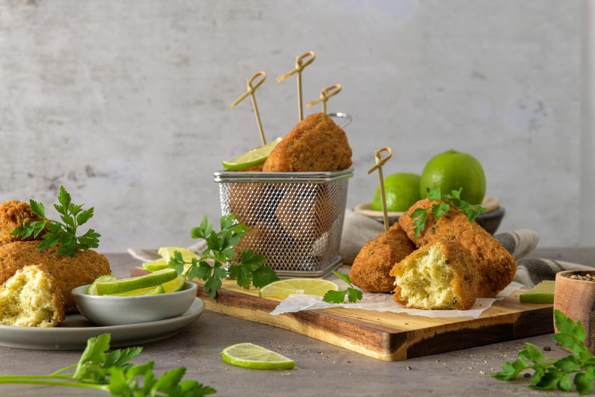 meat croquets with rosemary leaves