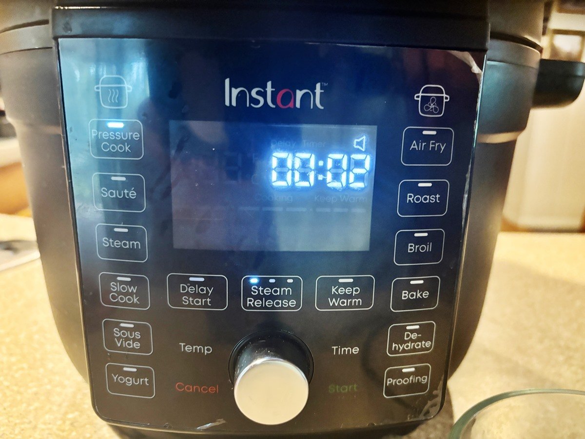 the Instant Pot is on