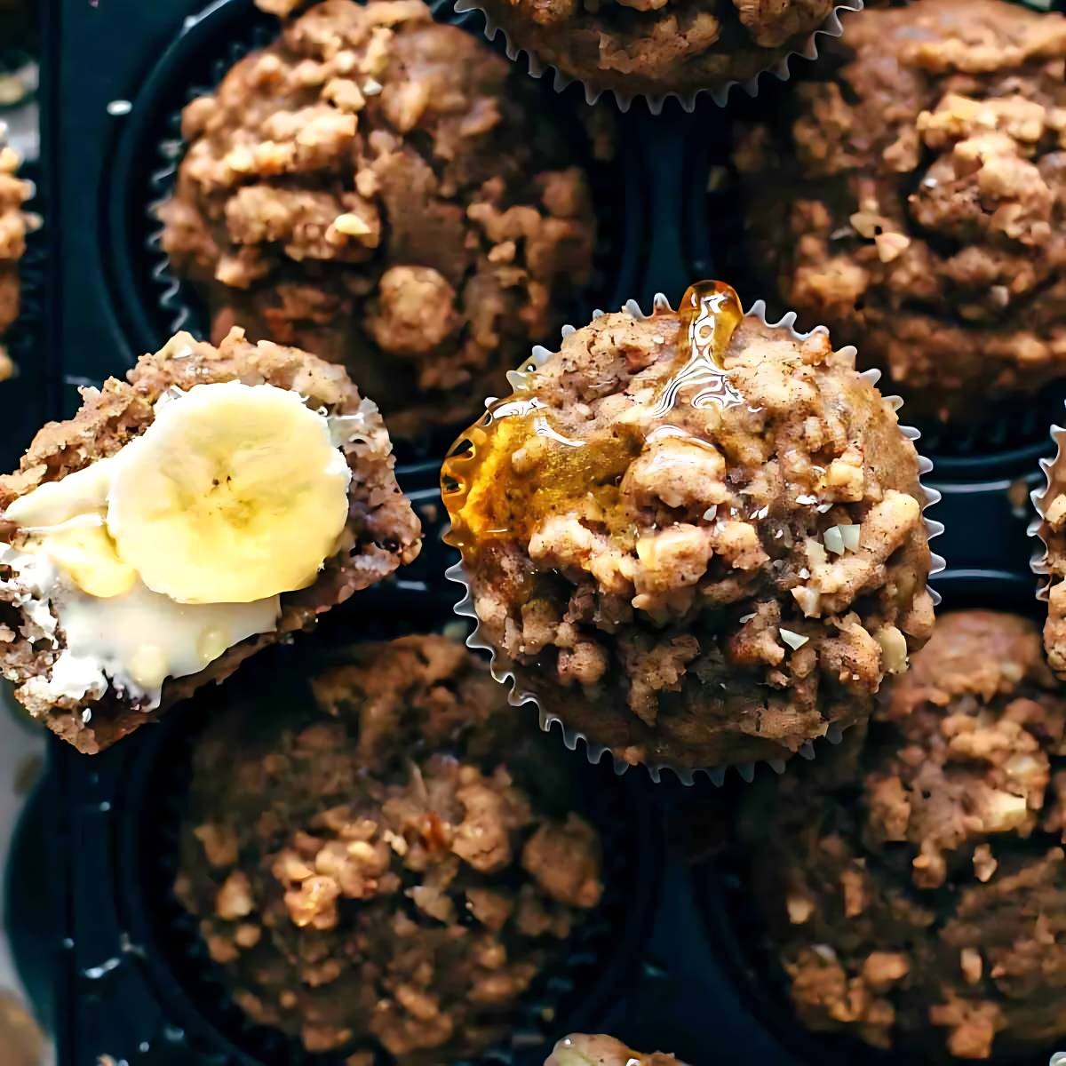 Banana Walnut Muffins with Streusel Topping