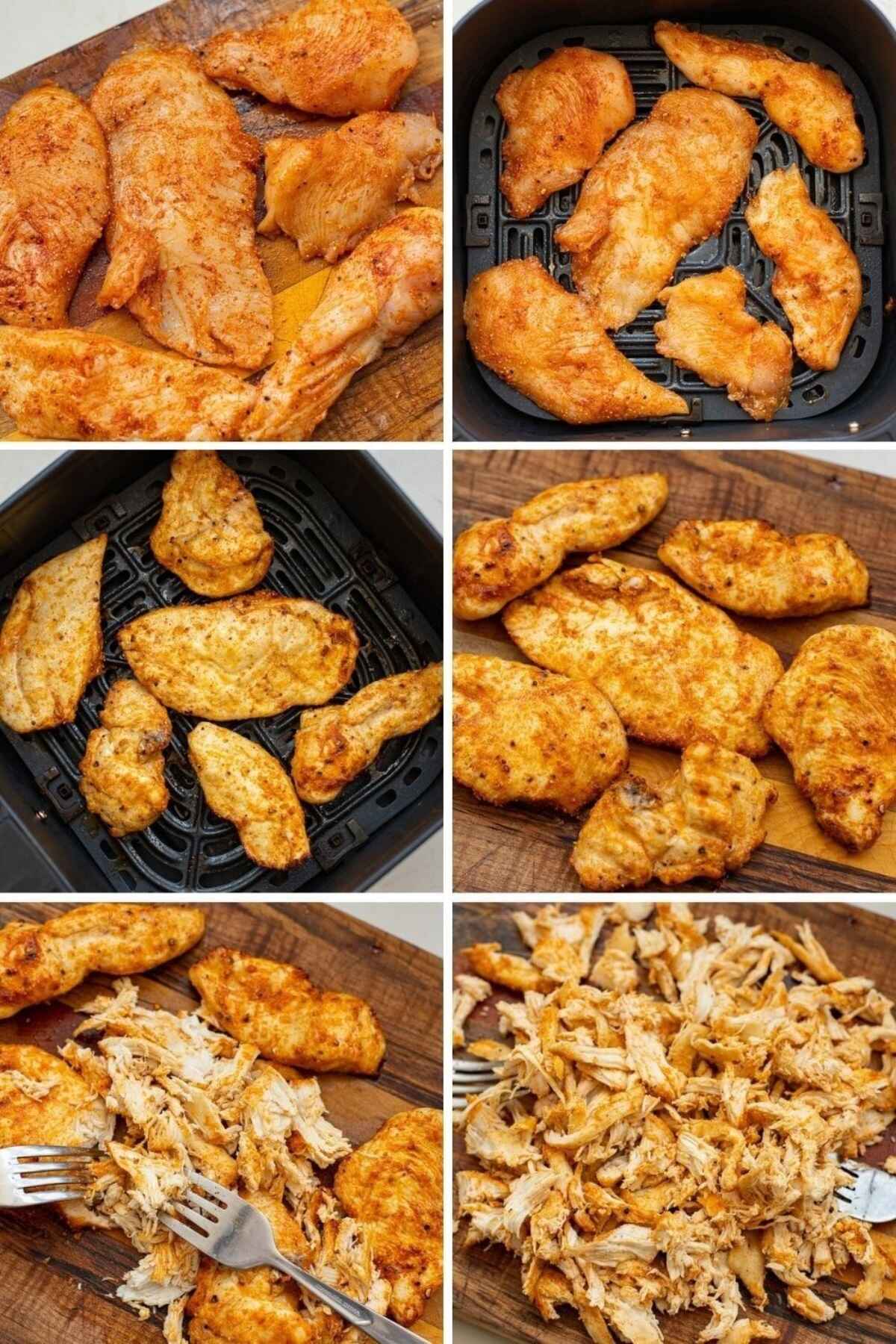 air fryer shredded chicken: step by step