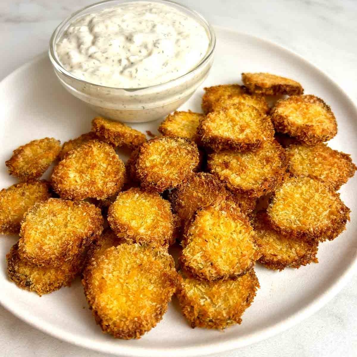 The pickles are breaded and crispy, and they look delicious!







