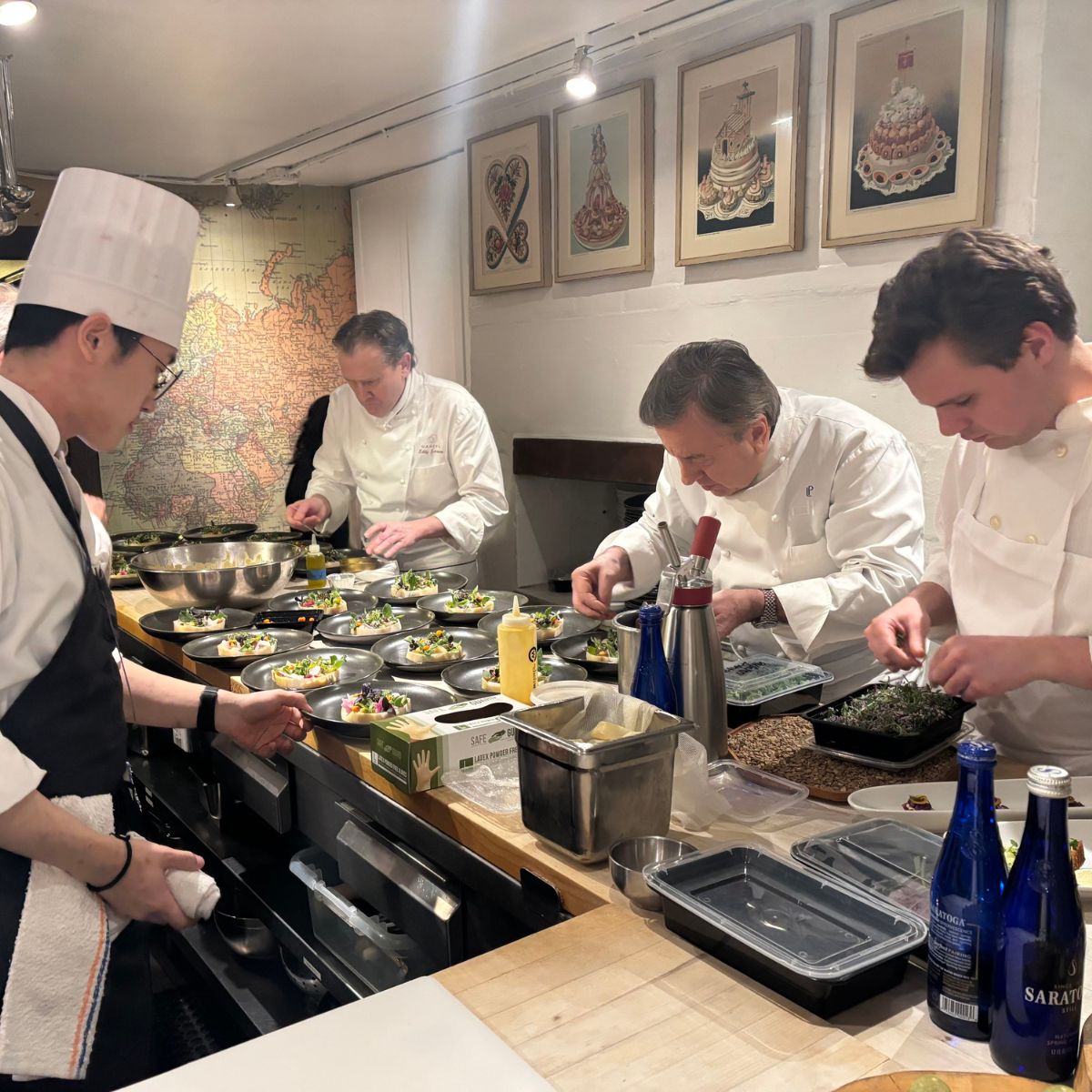The team busy in the kitchen
