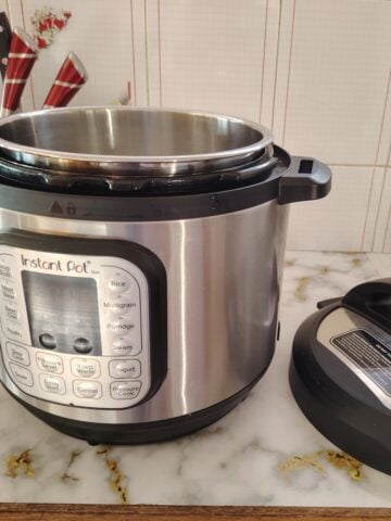 instant pot and a lid
