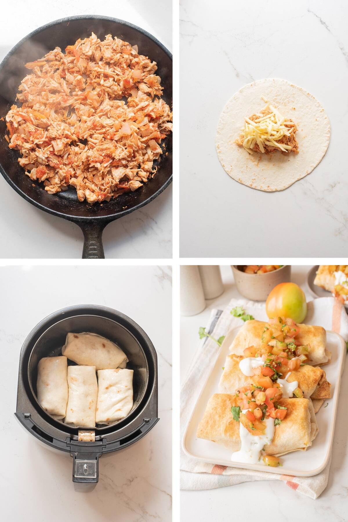 air fryer chimichangas steps how to cook