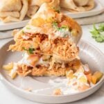 air fryer chimichingas on a white plate