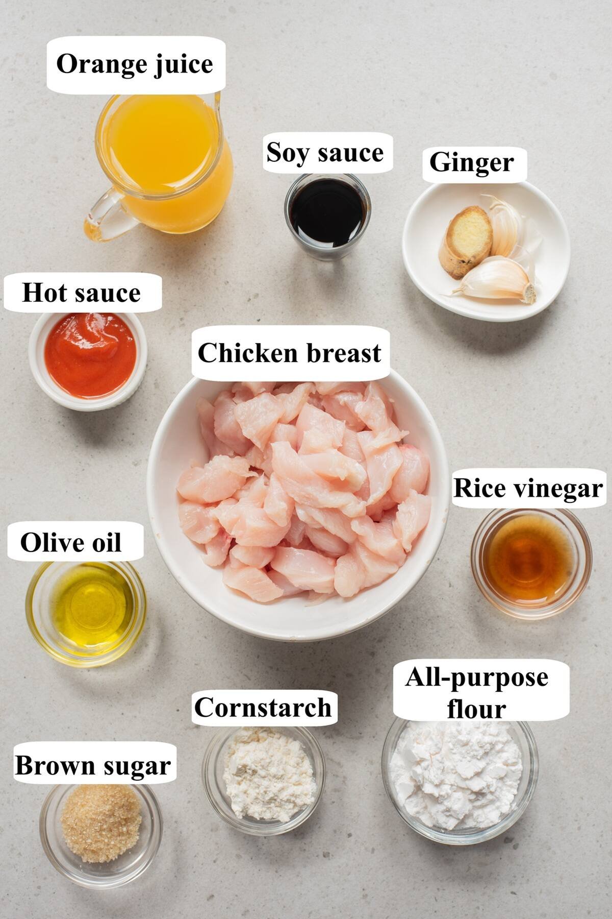 air fryer spicy orange chicken ingredient list
