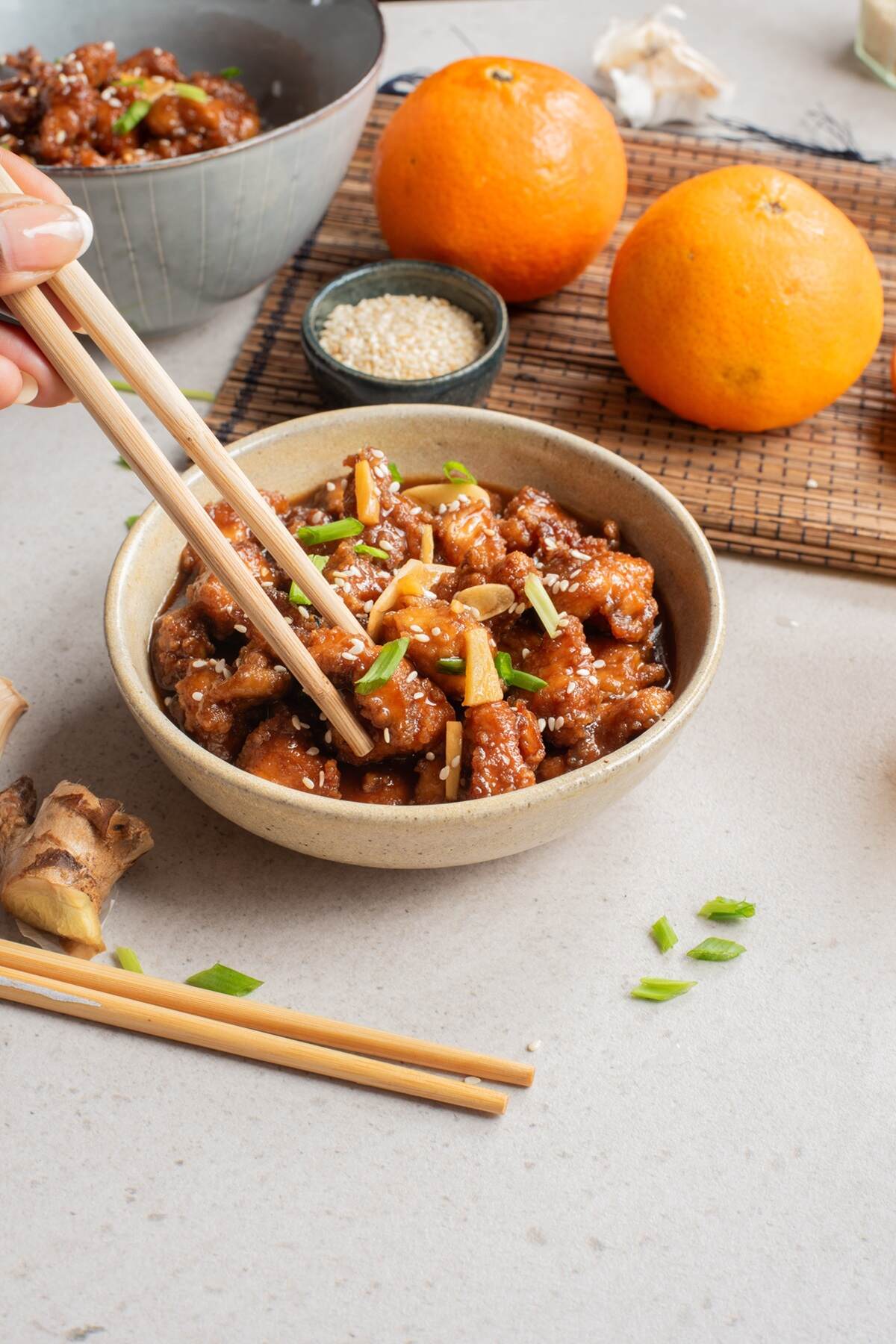 exclusive air fryer spicy orange chicken with rice