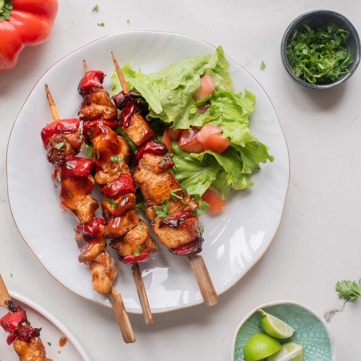 air fryer chicken skewers with bbq sauce