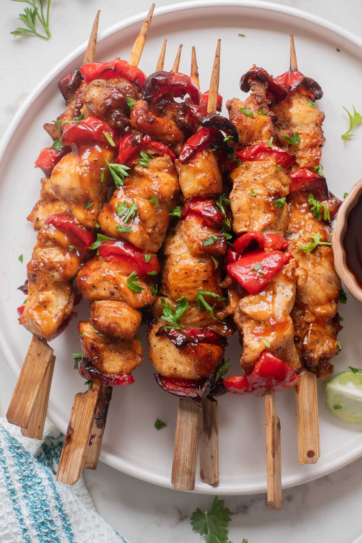 air fryer chicken skewers with bbq sauce