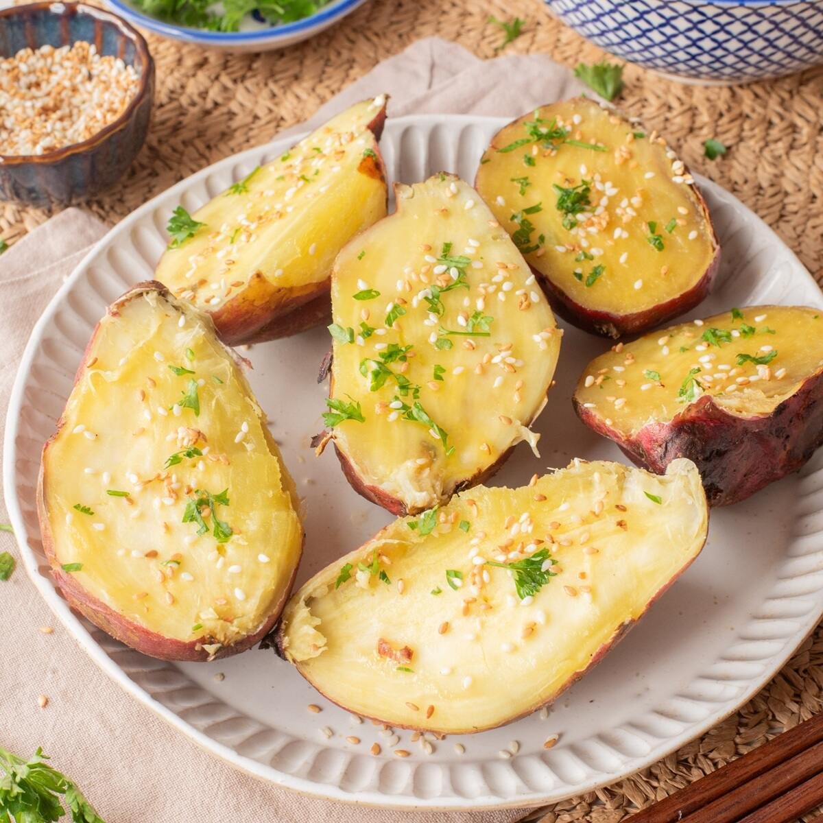 air fryer japanese sweet potato