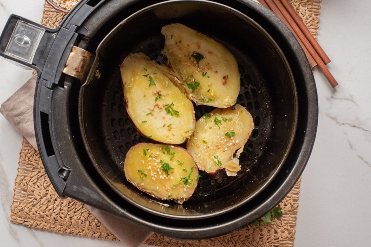 japanese sweet potato in an air fryer