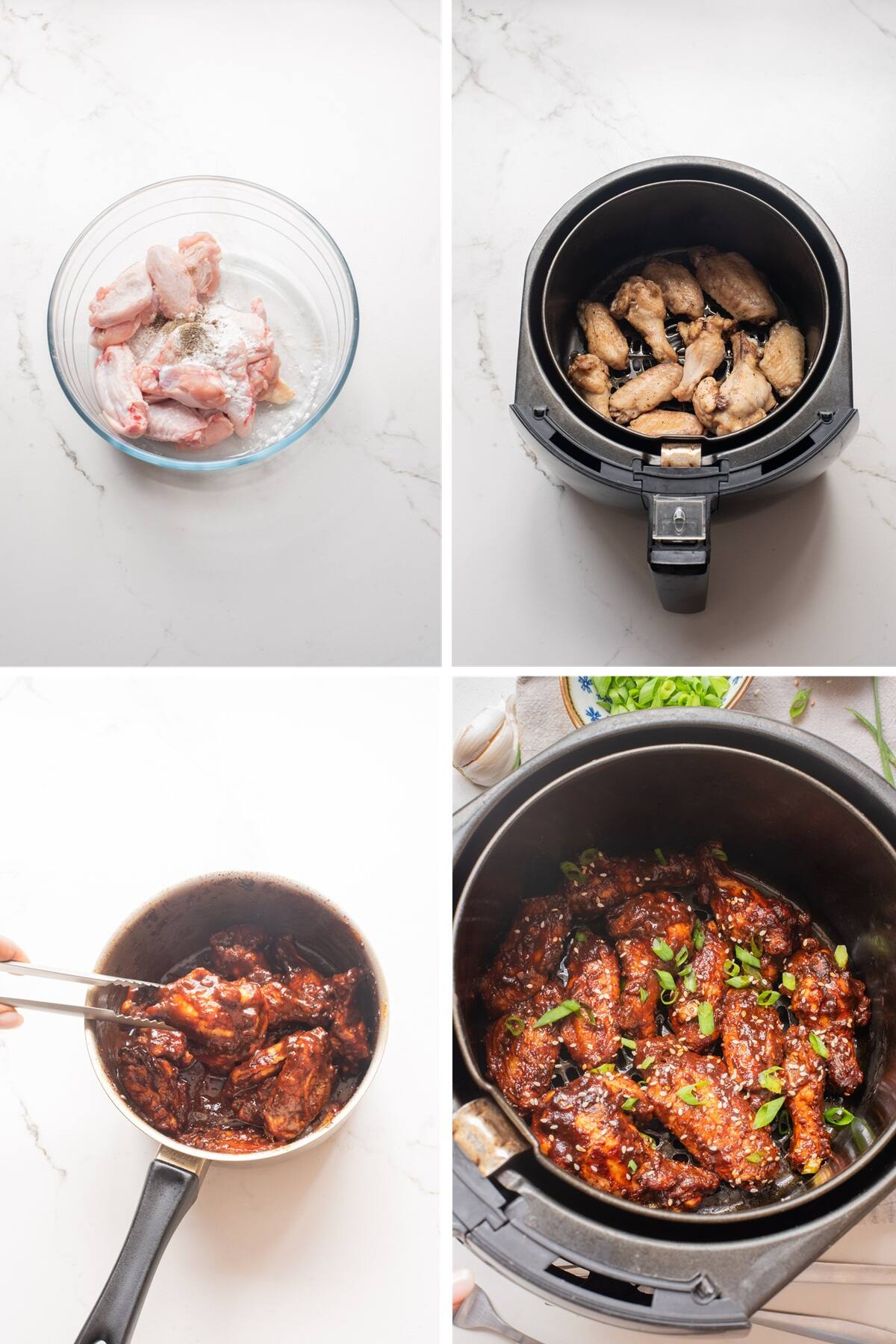 air fryer korean chicken wings steps