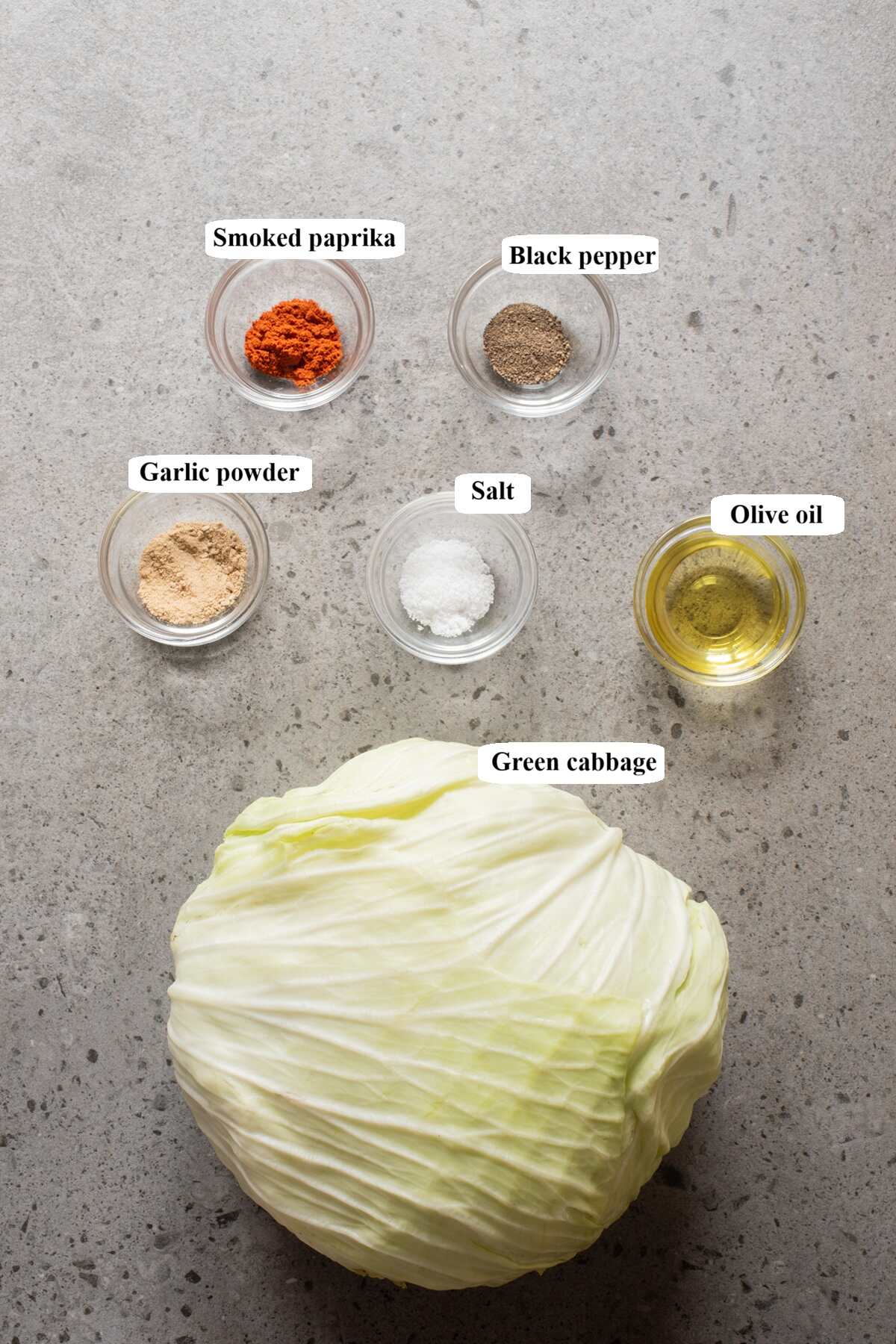 air fryer cabbage wedges - ingredients list