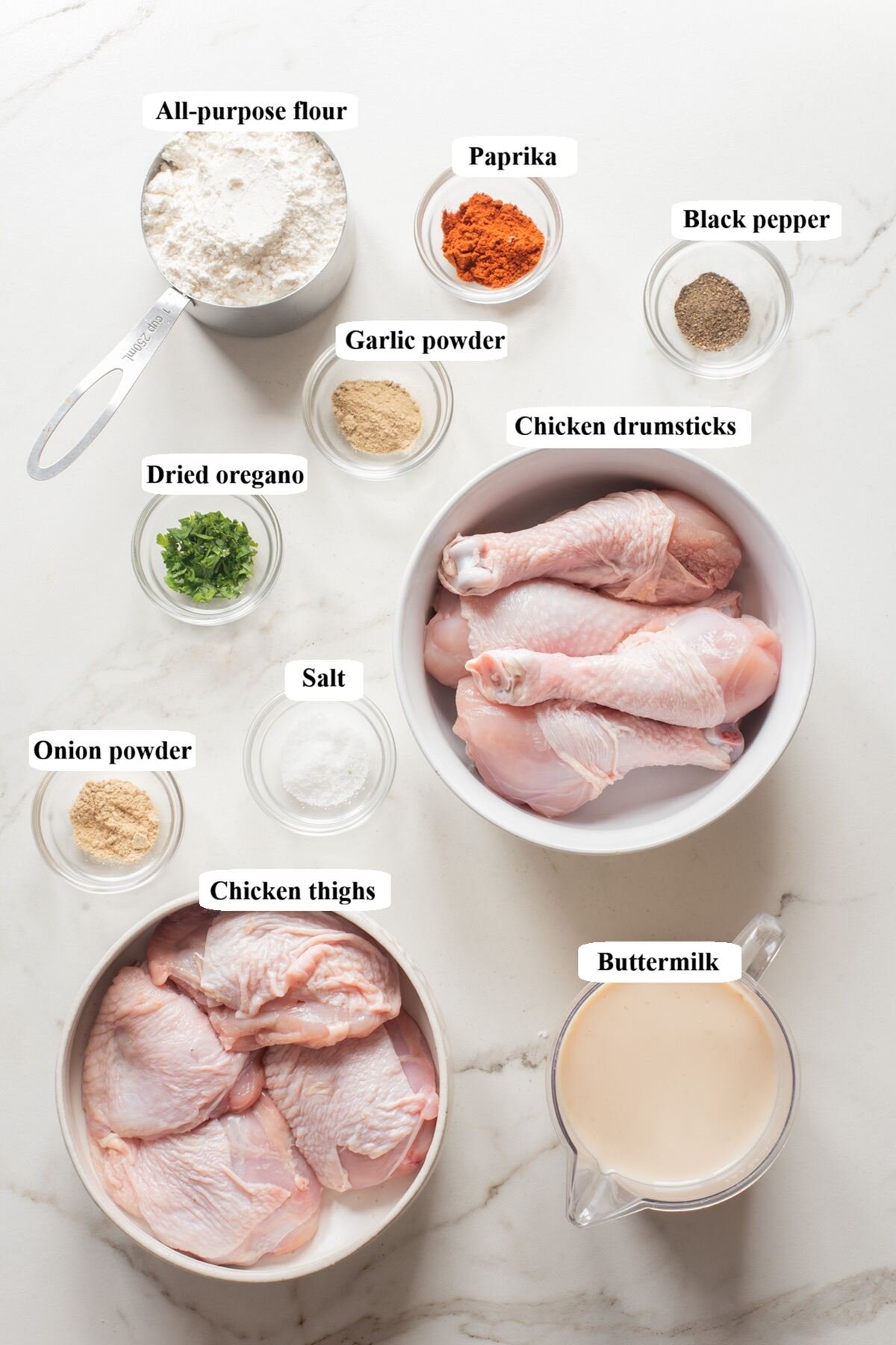 air fryer kfc fried chicken - ingredients list