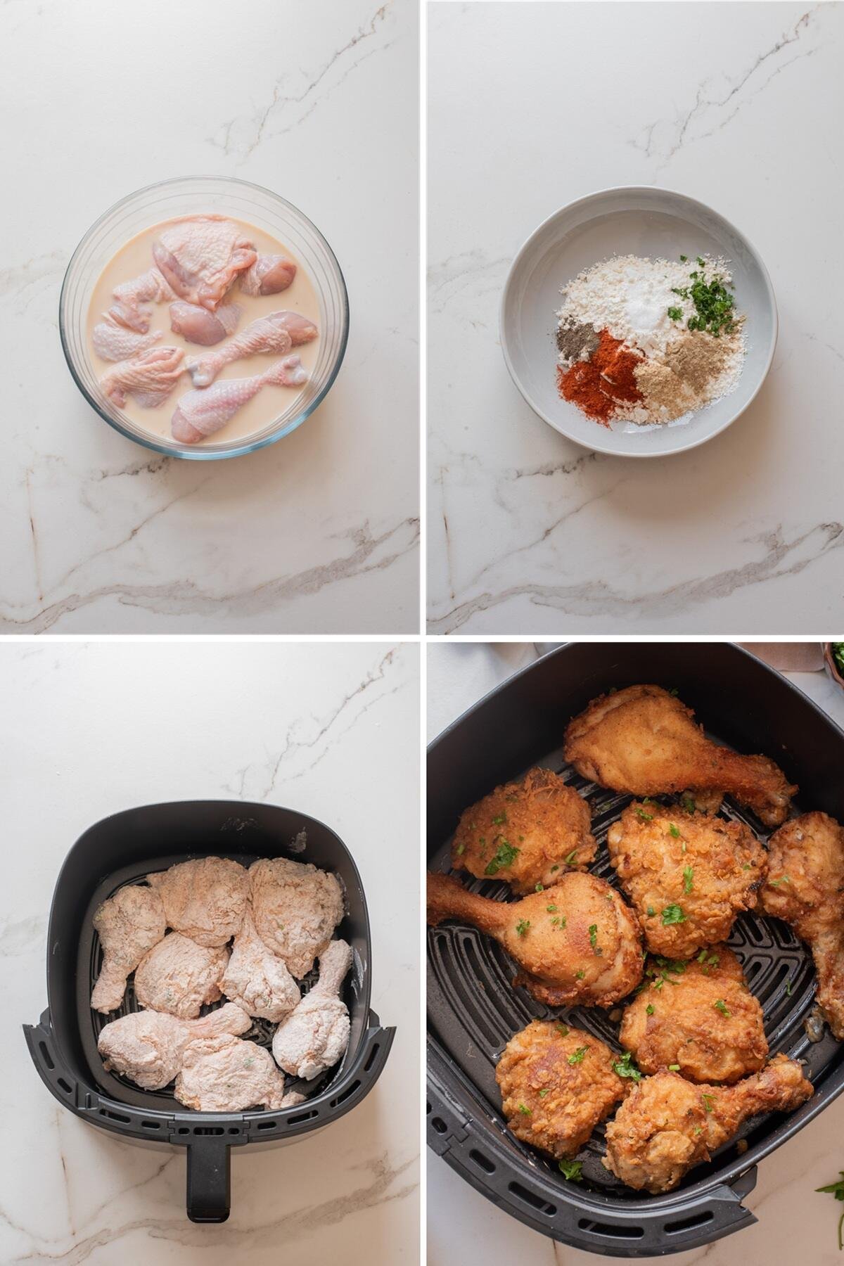air fryer kfc fried chicken - steps